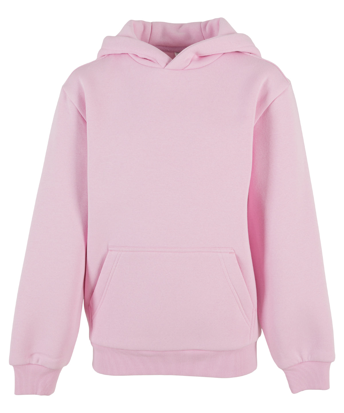 Build Your Brand BY315 Kids fluffy hoodie in Soft Pink
