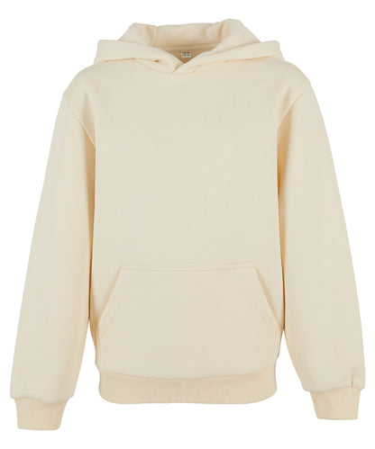 Build Your Brand BY315 Kids fluffy hoodie in White Sand