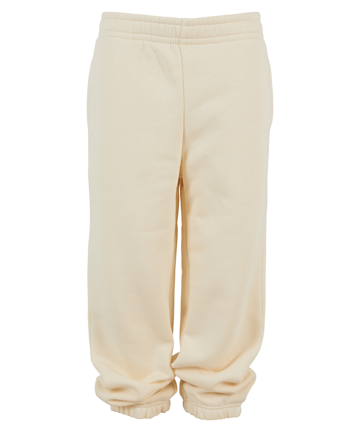 Build Your Brand BY317 Kids fluffy sweatpants in White Sand