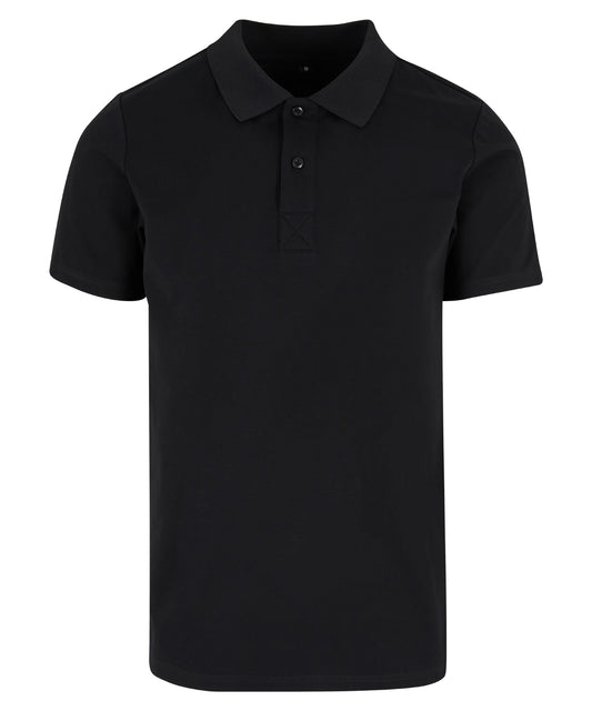 Build Your Brand BY363 Sorona polo tee in Black