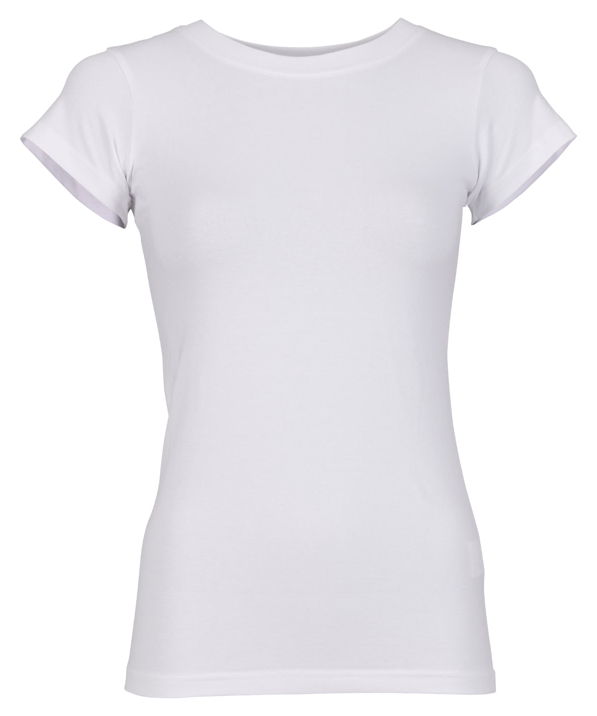 Build Your Brand BY384 Women’s stretch tee in White