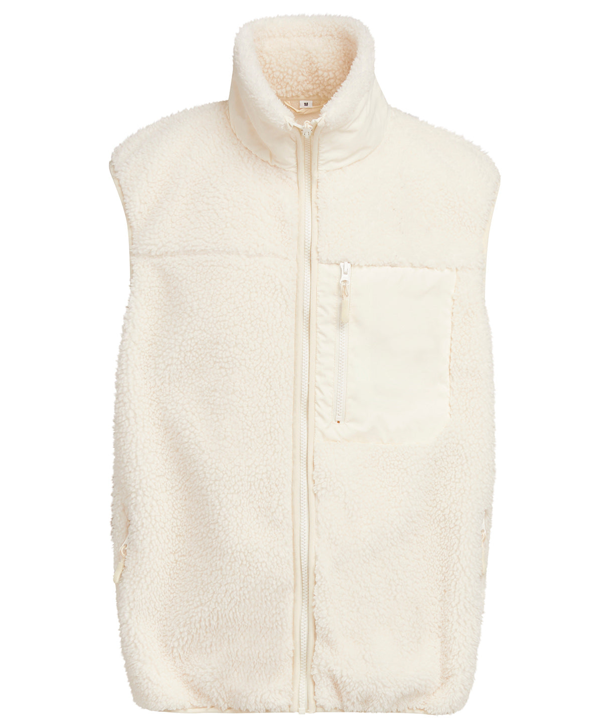 Build Your Brand BY407 Bonded sherpa vest in White Sand