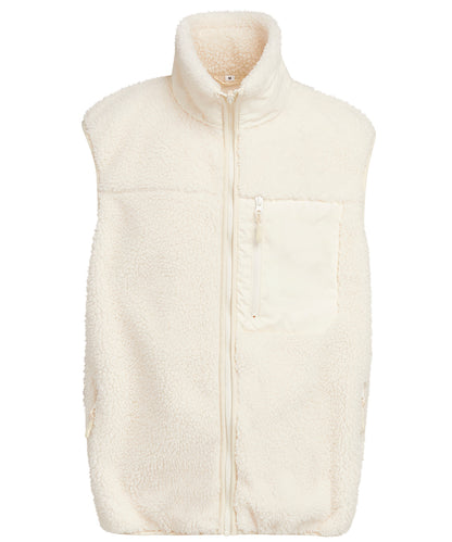 Build Your Brand BY407 Bonded sherpa vest in White Sand