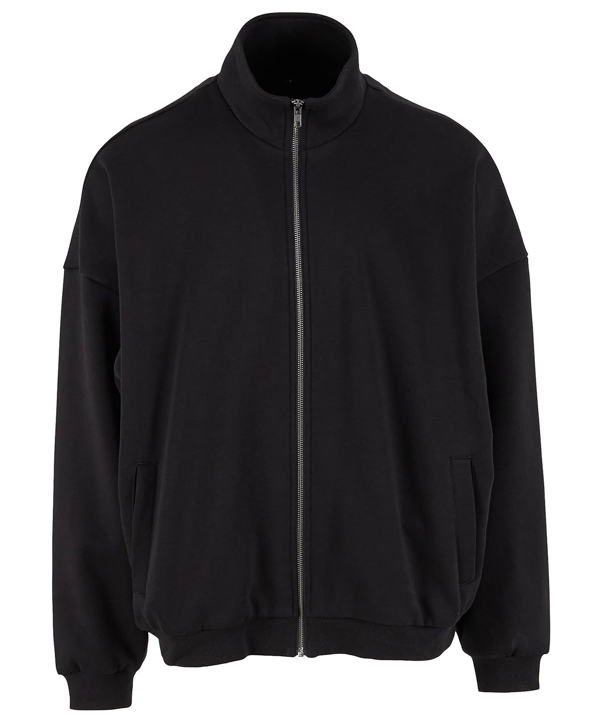 Build Your Brand BY422 Oversized zip jacket in Black