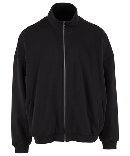 Build Your Brand BY422 Oversized zip jacket in Black