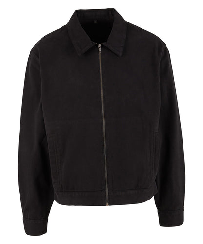 Build Your Brand BY428 Basic workwear jacket in Black
