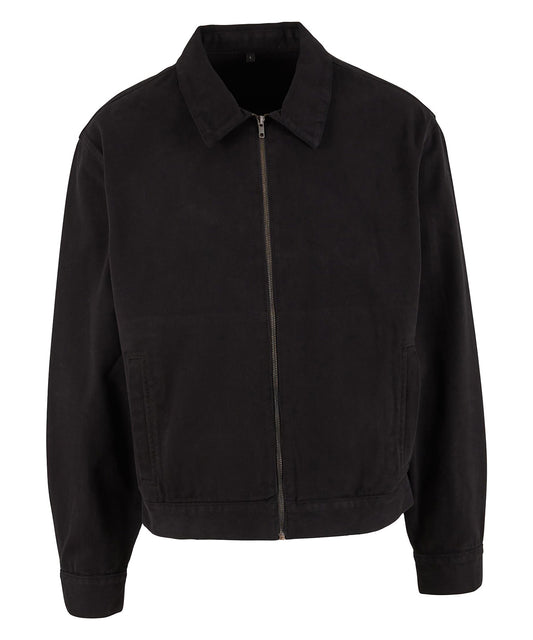 Build Your Brand BY428 Basic workwear jacket in Black