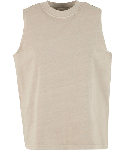 Build Your Brand BY429 Women’s vintage washed sleeveless tee in Chalk Dust