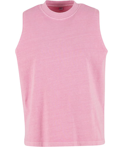 Build Your Brand BY429 Women’s vintage washed sleeveless tee in Cool Pink
