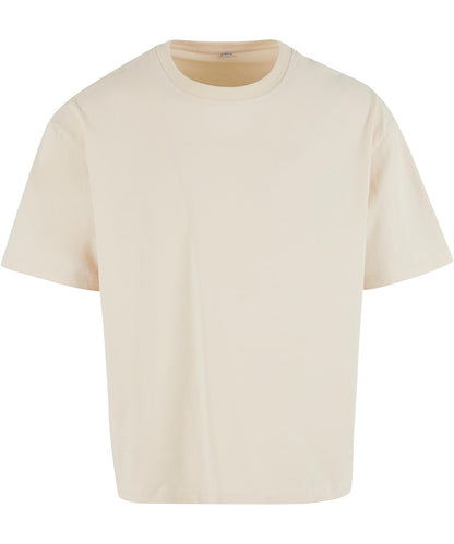 Build Your Brand BY439 Cropped oversize tee in Sand