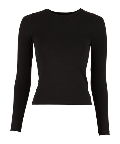 Build Your Brand BY446 Women’s ultra slim long sleeve in Black