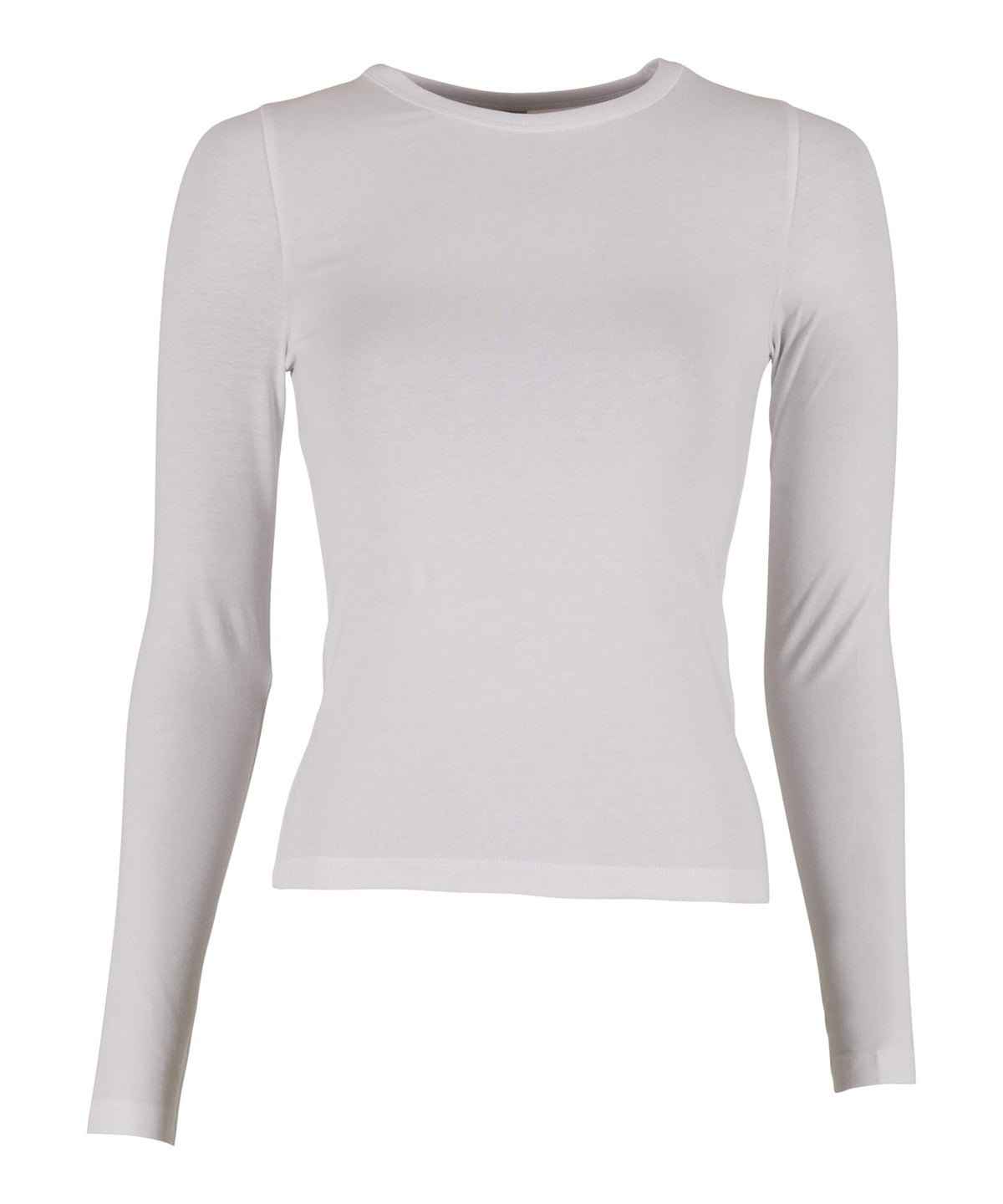 Build Your Brand BY446 Women’s ultra slim long sleeve in White