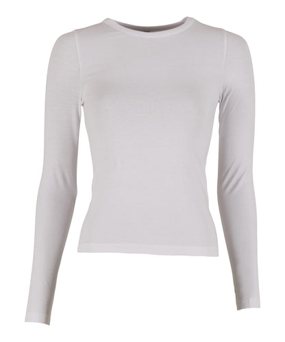 Build Your Brand BY446 Women’s ultra slim long sleeve in White