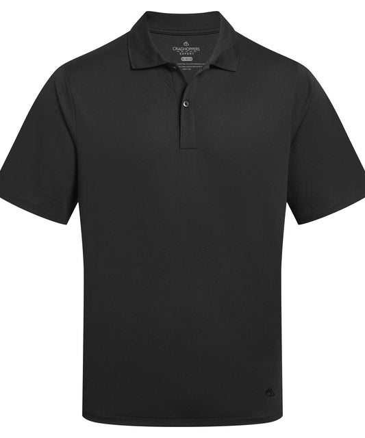 Craghoppers CR337 Expert Basecamp wicking polo shirt in Black