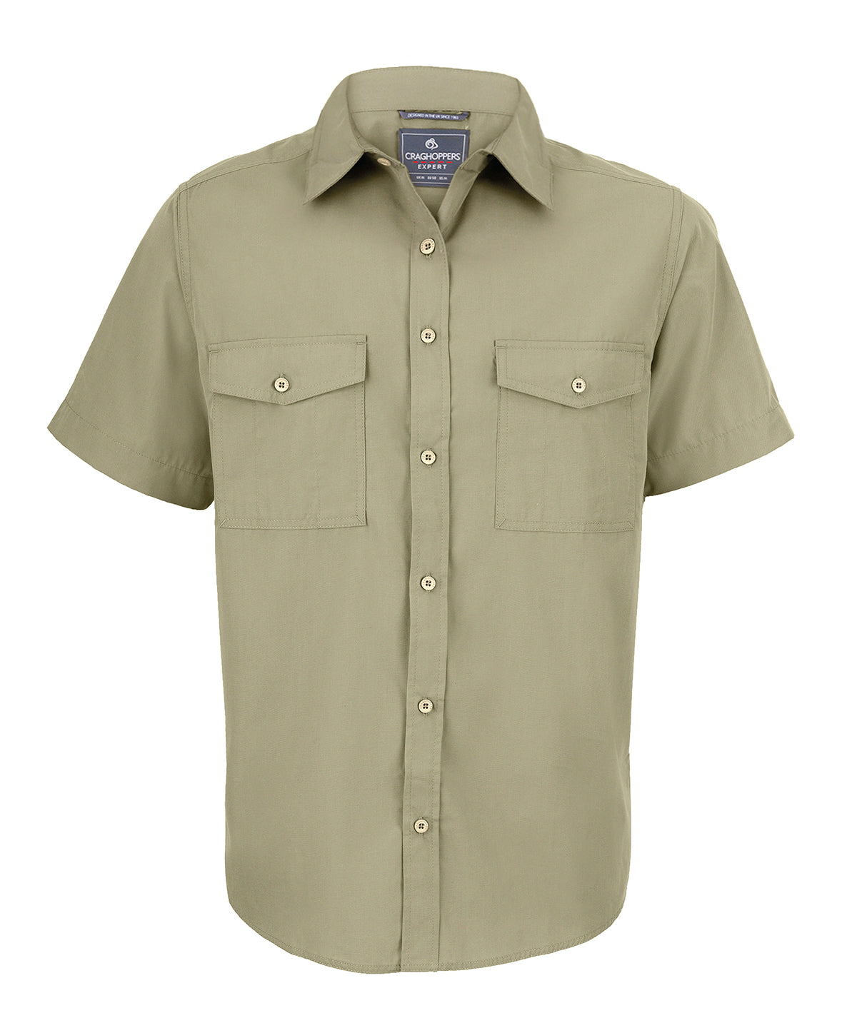 Craghoppers CR542 Expert Kiwi short-sleeved shirt in Pebble
