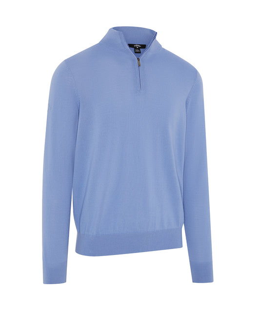 Callaway CW053 1/4-zip merino blend sweater in Mid Vista Blue