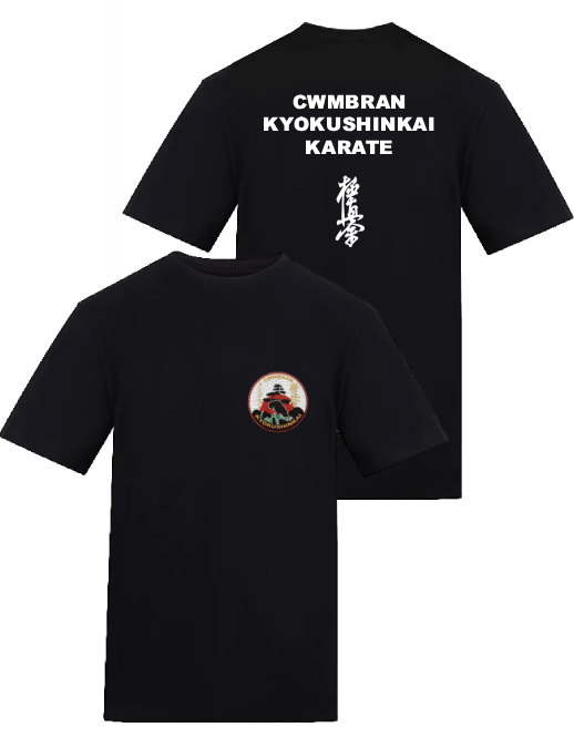 Cotton T-shirt Black - CWMBRAN KYOKUSHINKAI KARATE