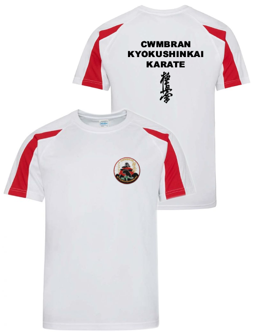 Contrasting Colour Sports T (JC003) White w/ Red
