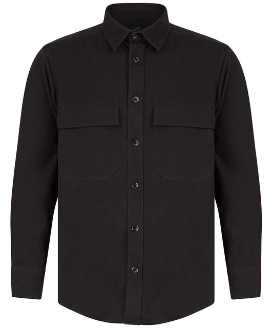 Front Row FR054 Drill overshirt in Black