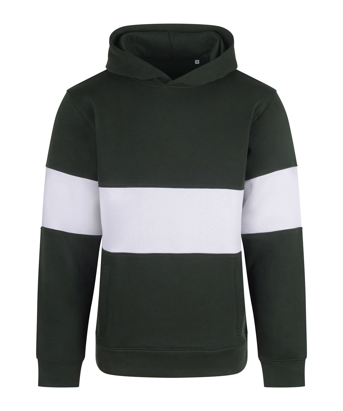 Front Row FR803 Heavyweight panelled hoodie in Bottle/White