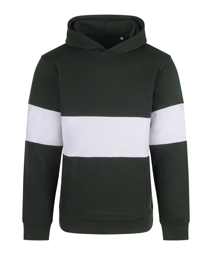 Front Row FR803 Heavyweight panelled hoodie in Bottle/White