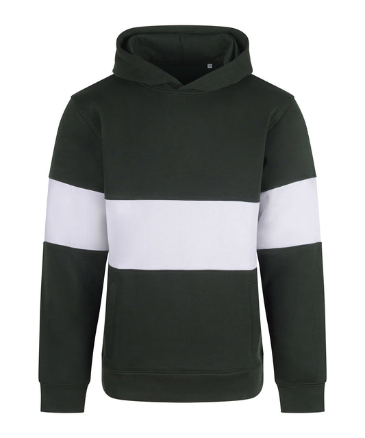 Front Row FR803 Heavyweight panelled hoodie in Bottle/White