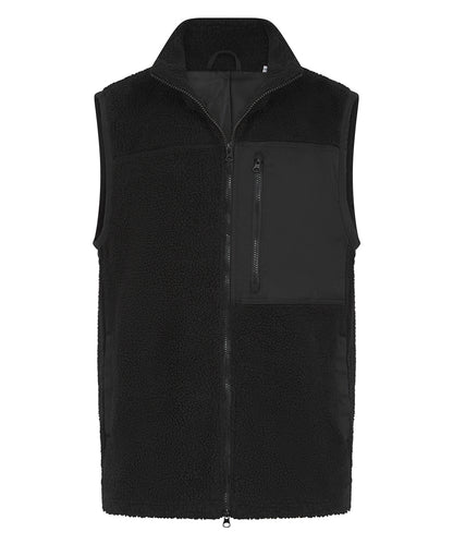 Front Row FR855 Recycled sherpa gilet in Black