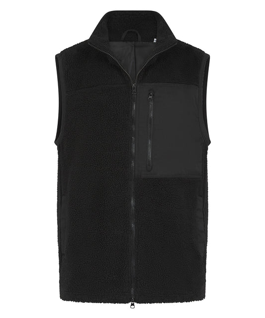 Front Row FR855 Recycled sherpa gilet in Black