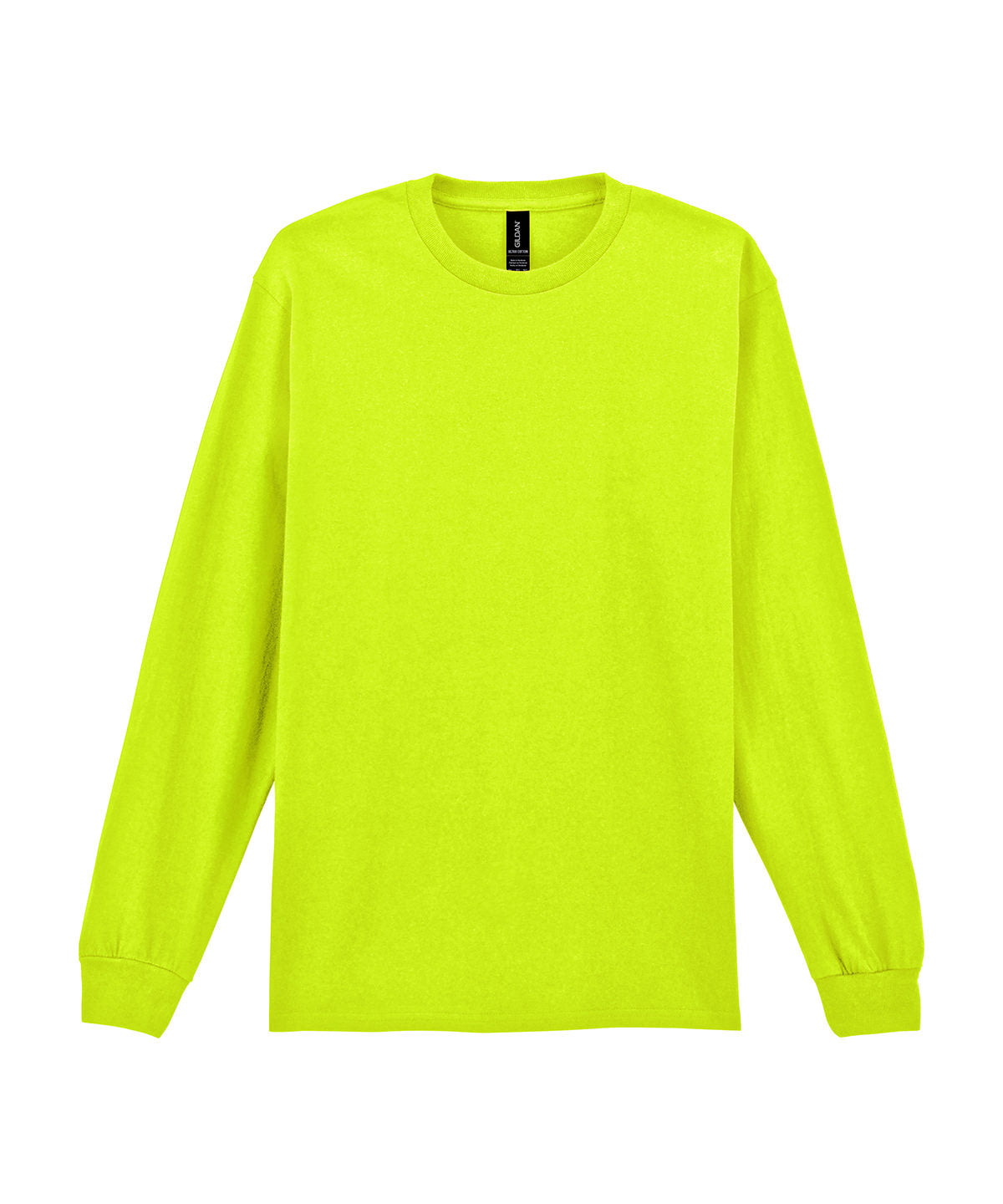 Gildan GD014 Ultra Cotton™ adult long sleeve t-shirt in Safety Green*†
