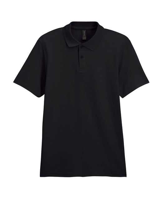 Gildan GD017 Softstyle™ adult double piqué polo in Black