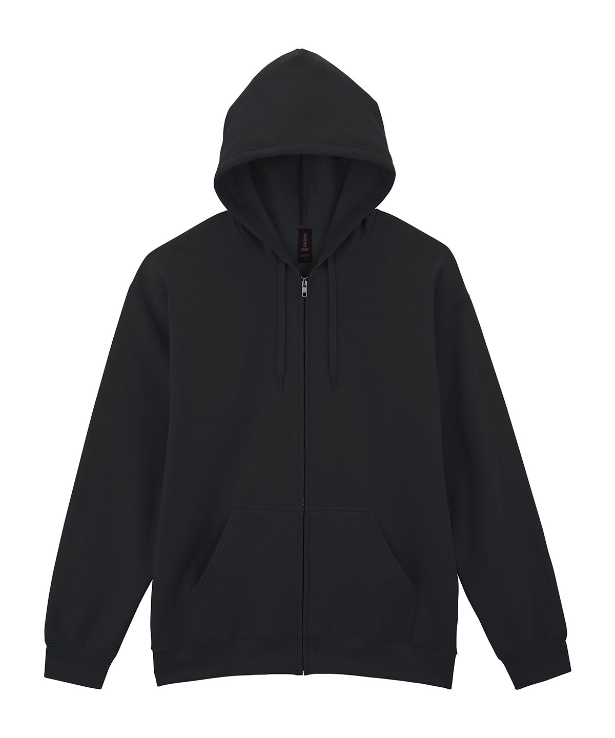Gildan GD068 Softstyle™ midweight fleece adult full-zip hooded sweatshirt in Black