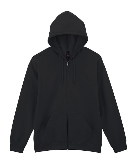 Gildan GD068 Softstyle™ midweight fleece adult full-zip hooded sweatshirt in Black