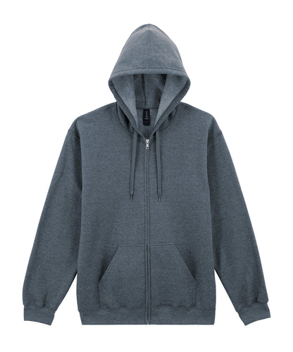 Gildan GD068 Softstyle™ midweight fleece adult full-zip hooded sweatshirt in Dark Heather