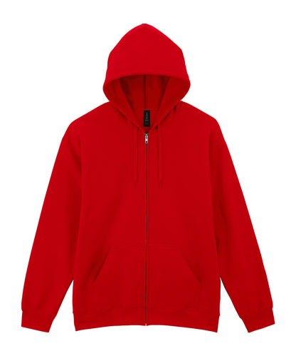 Gildan GD068 Softstyle™ midweight fleece adult full-zip hooded sweatshirt in Red