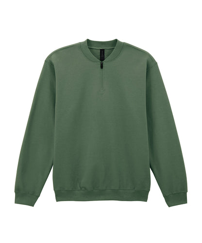 Gildan GD069 Softstyle™ midweight adult fleece 1/4-zip sweatshirt in Military Green