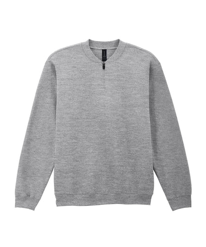Gildan GD069 Softstyle™ midweight adult fleece 1/4-zip sweatshirt in Ringspun Sport Grey