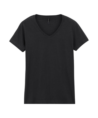 Gildan GD078 Softstyle™ women's v-neck t-shirt in Black