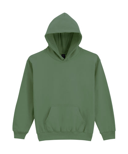 Gildan GD67B Softstyle™ midweight fleece youth hoodie in Military Green