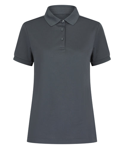 Henbury HB466 Women’s recycled polyester polo shirt in Charcoal Grey