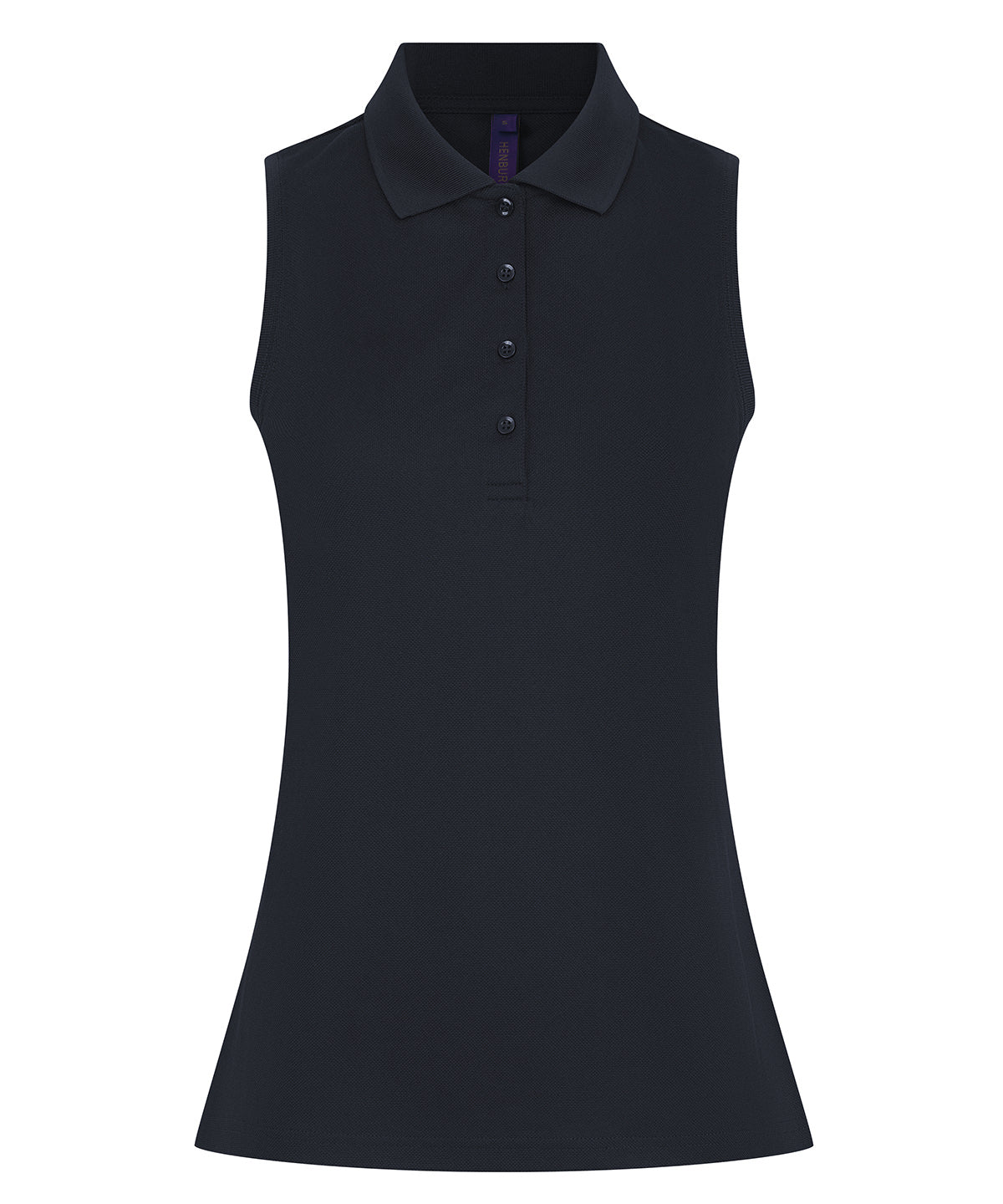 Henbury HB477 Women’s sleeveless Coolplus® polo shirt in Navy