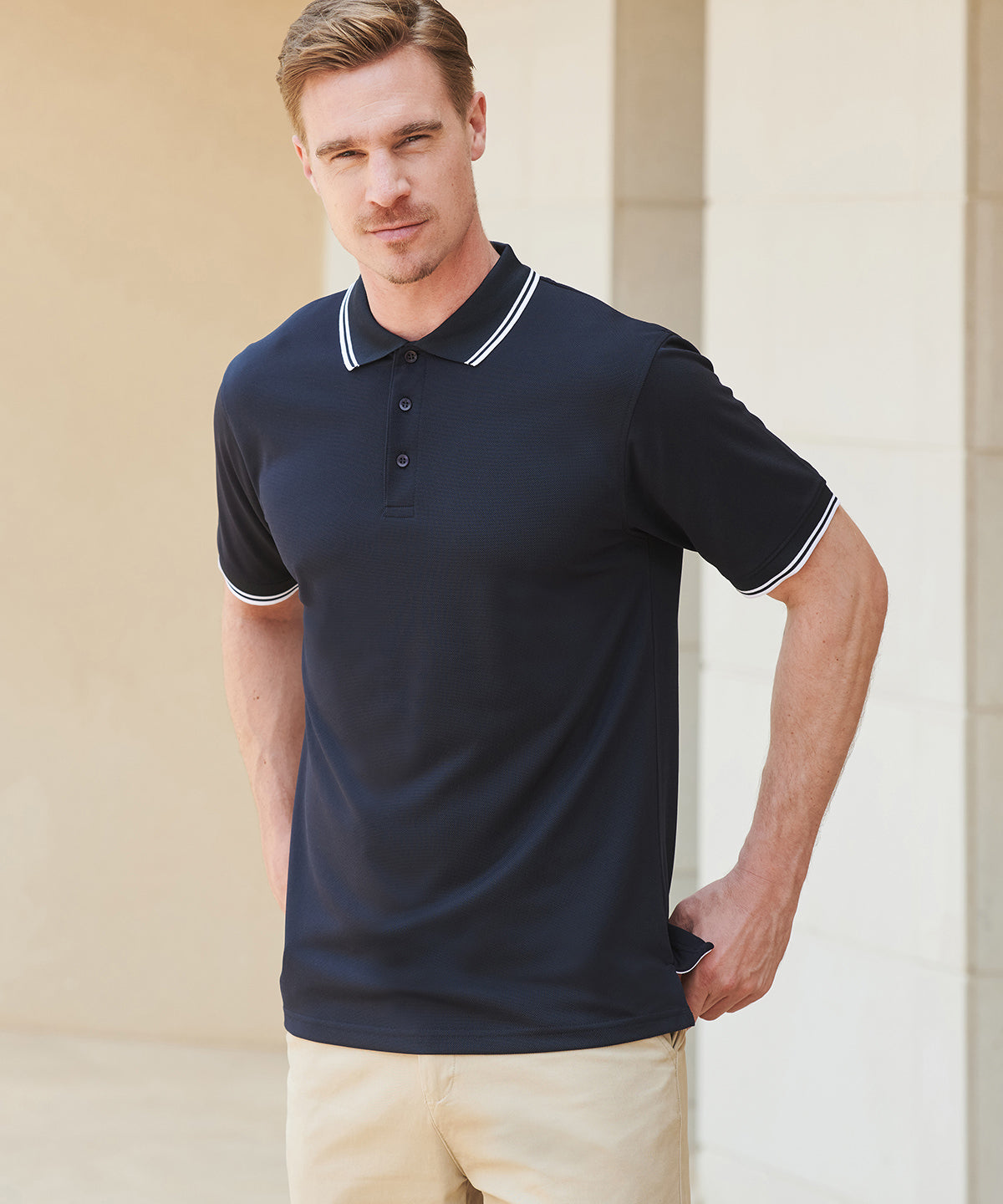 Henbury HB482 Double tipped Coolplus® polo shirt
