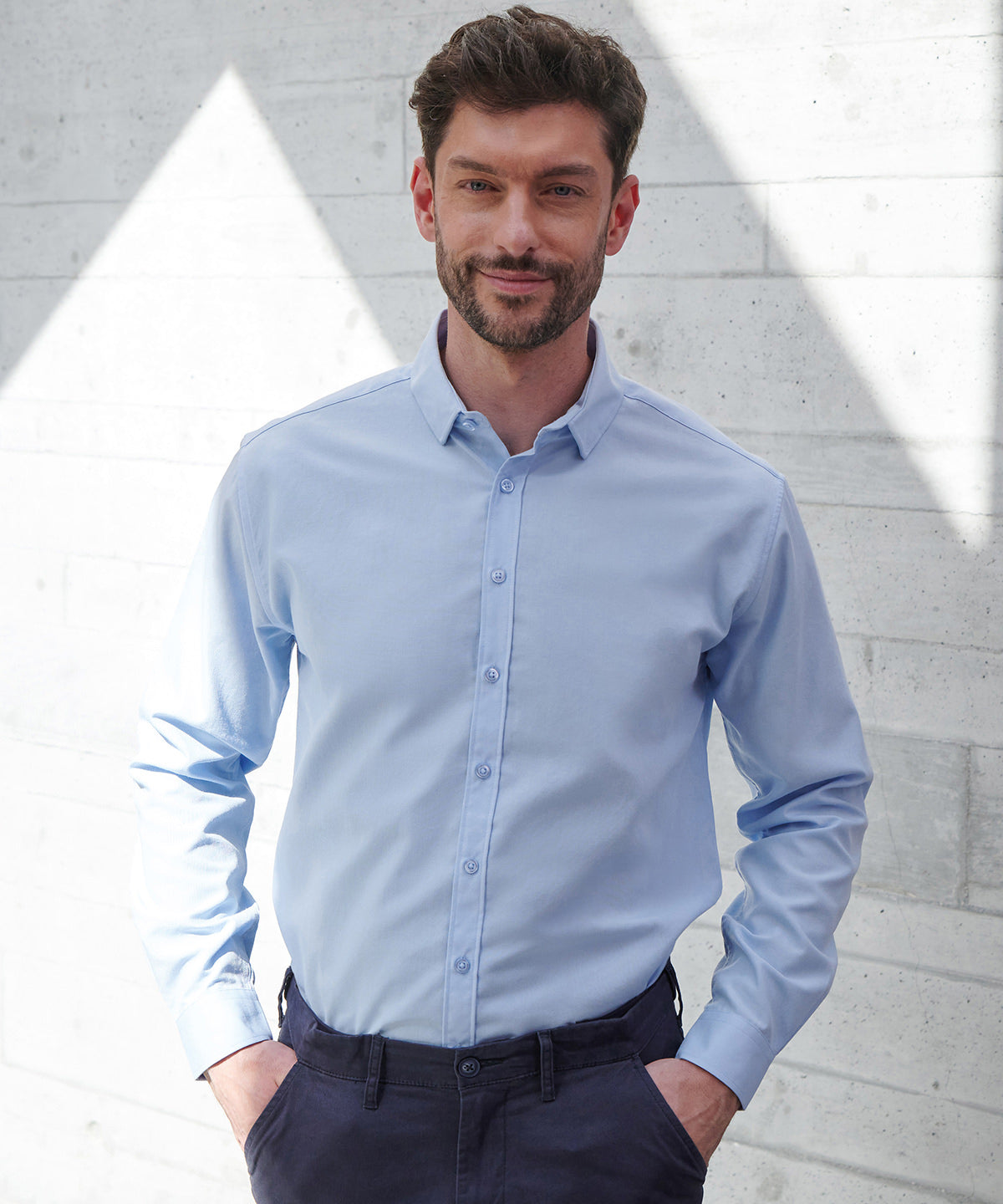 Henbury HB582 Long sleeve ‘cotton-feel’ Coolplus® shirt