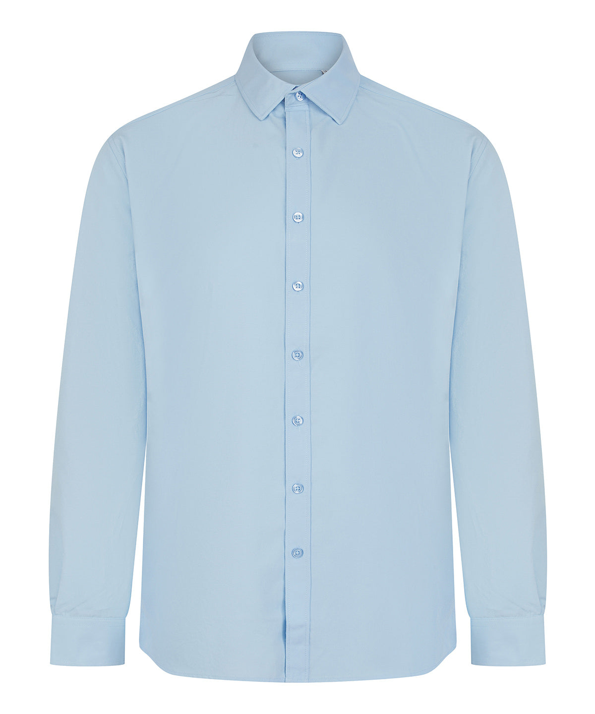 Henbury HB582 Long sleeve ‘cotton-feel’ Coolplus® shirt in Light Blue