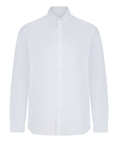 Henbury HB582 Long sleeve ‘cotton-feel’ Coolplus® shirt in White
