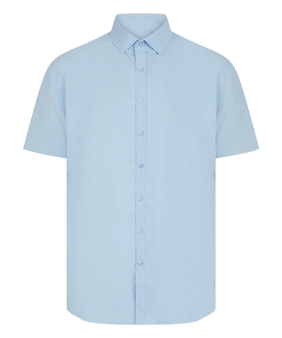 Henbury HB588 Short sleeve ‘cotton-feel’ Coolplus® shirt in Light Blue