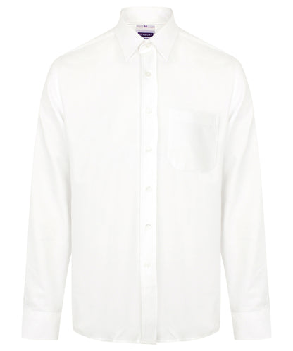 Henbury HB590 Wicking antibacterial long sleeve shirt in White