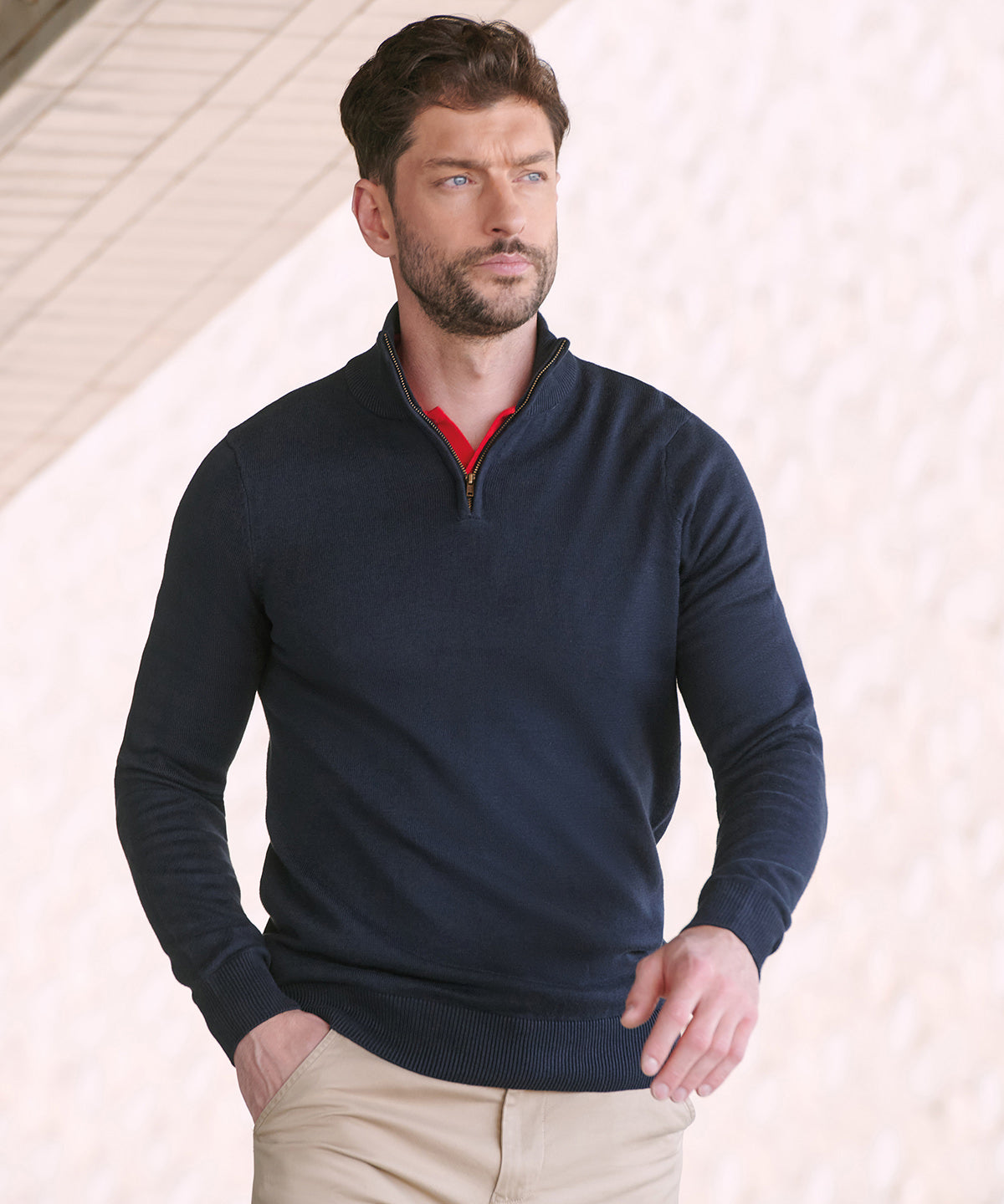 Henbury HB729 ¼ zip jumper