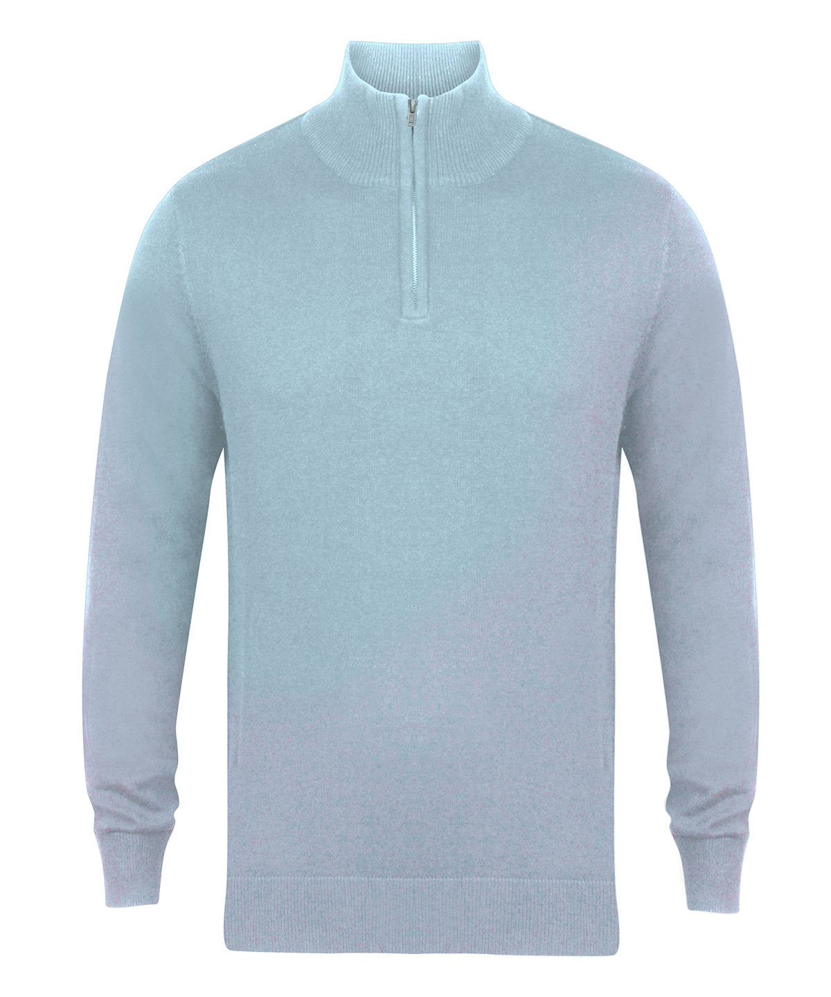 Henbury HB729 ¼ zip jumper in Light Heather