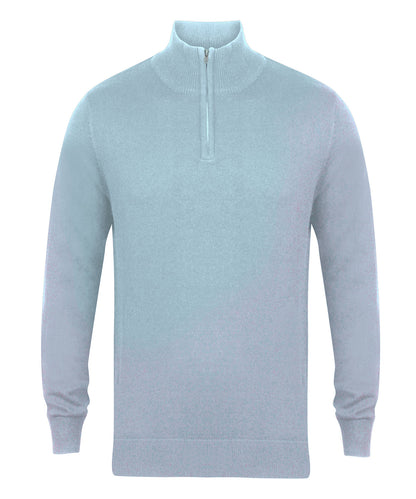 Henbury HB729 ¼ zip jumper in Light Heather