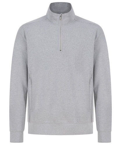 Henbury HB842 Unisex sustainable ¼-zip sweatshirt in Heather Grey